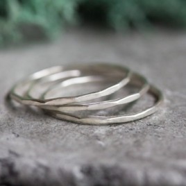 Skinny faceted ring - tiny stackable ring