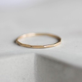 Skinny faceted ring - tiny stackable ring