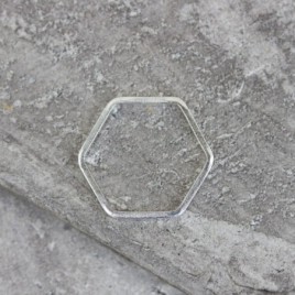 Simple hexagon ring - 2mm wide - modern Sterling silver stackable ring