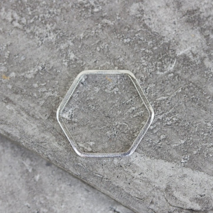 Simple hexagon ring - 2mm wide - modern Sterling silver stackable ring