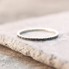 Black texture - sterling silver stackable ring