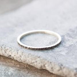 Black texture - sterling silver stackable ring