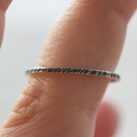 Black texture - sterling silver stackable ring