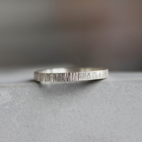 White texture - sterling silver stackable ring or 9k gold, choose the width