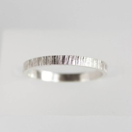 White texture - sterling silver stackable ring or 9k gold, choose the width