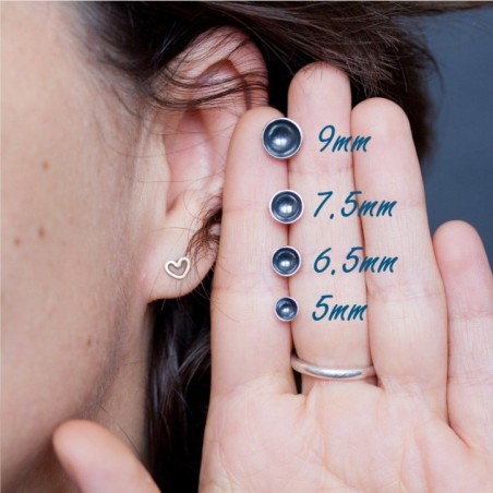 Black cup stud earrings
