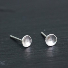 Cup stud earrings, sterling silver