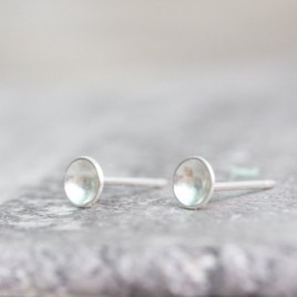 Cup stud earrings, sterling silver