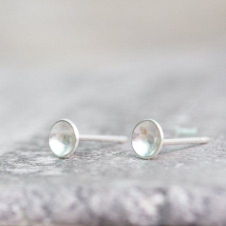 Cup stud earrings, sterling silver