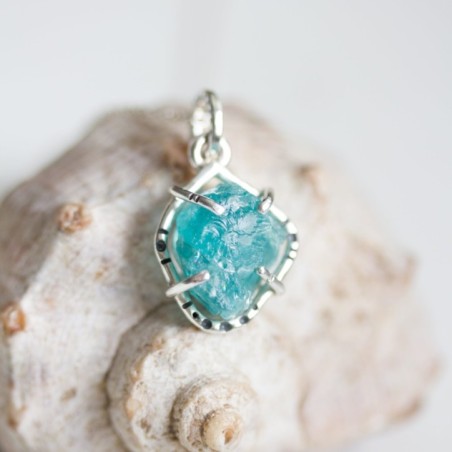 Raw Apatite necklace - sterling silver