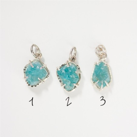 Raw Apatite necklace - sterling silver