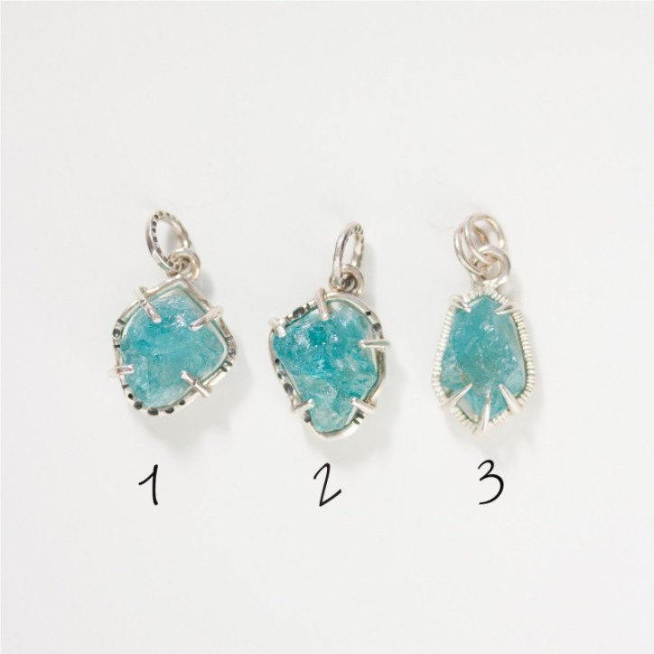 Raw Apatite necklace - sterling silver