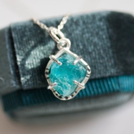 Raw Apatite necklace - sterling silver