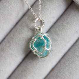 Raw Apatite necklace - sterling silver