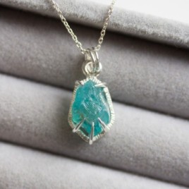 Raw Apatite necklace - sterling silver