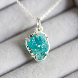 Raw Apatite necklace - sterling silver