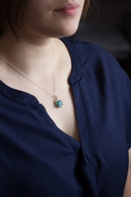 Raw Apatite necklace - sterling silver