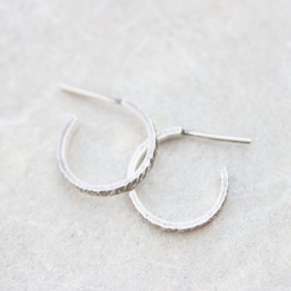 Open hoop earrings, Oxidized sterling silver stud earrings