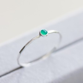 Green Onyx - stackable ring in silver or gold