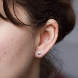 Tiny pyramid studs - sterling silver, minimal, simple every day earrings