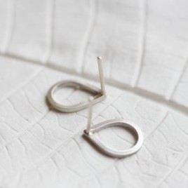 Teardrop stud earrings - drop shaped studs in sterling silver or 9k gold