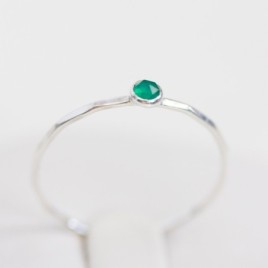Green Onyx - stackable ring in silver or gold