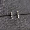 Twisted bar stud earrings - sterling silver