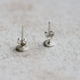 Sterling silver stud earrings with stamped hearts