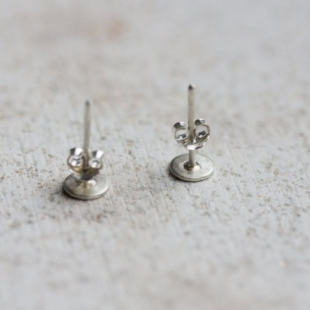 Sterling silver stud earrings with stamped hearts