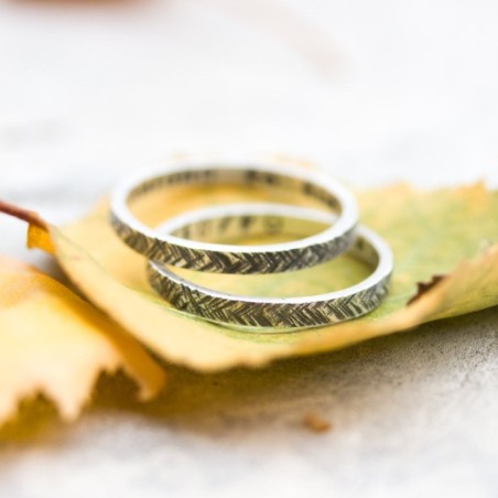 Sterling silver textured ring with personalization, 2, 3 or 4mm band