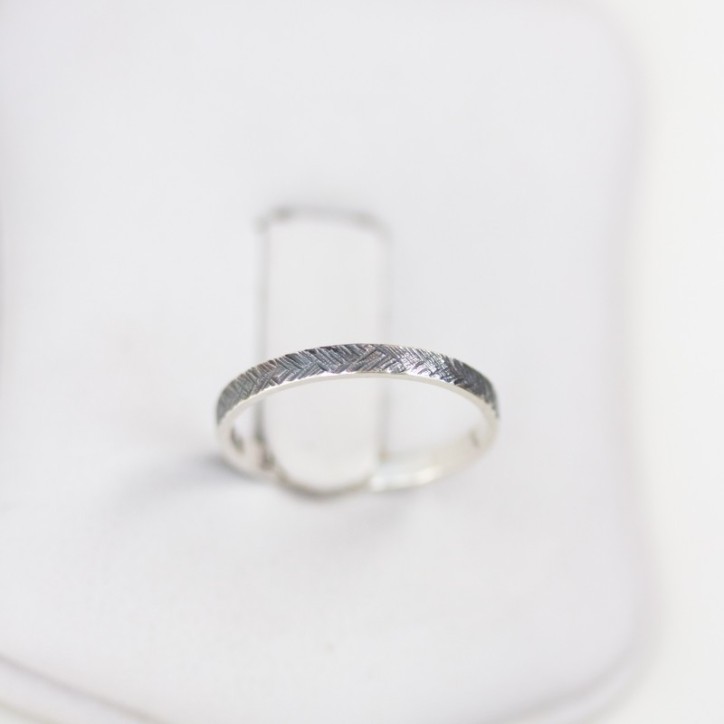 Sterling silver textured ring with personalization, 2, 3 or 4mm band