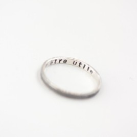 Sterling silver textured ring with personalization, 2, 3 or 4mm band