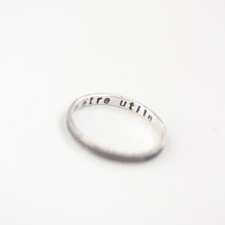 Sterling silver textured ring with personalization, 2, 3 or 4mm band