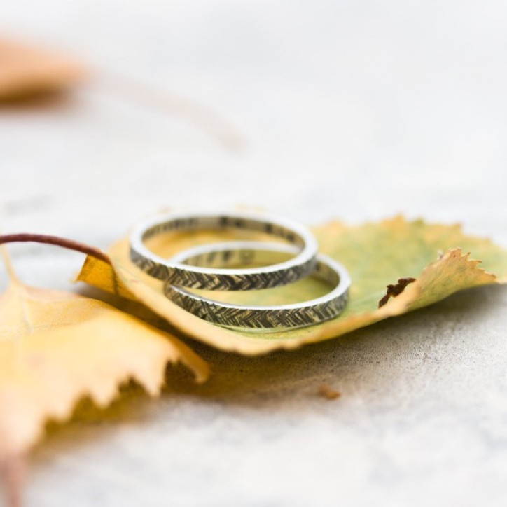 Sterling silver textured ring with personalization, 2, 3 or 4mm band