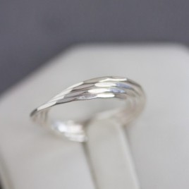Interlocking ring made of 4 tiny bands, sterling silver or gold