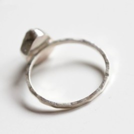 Raw Apatite ring in sterling silver, blue stone