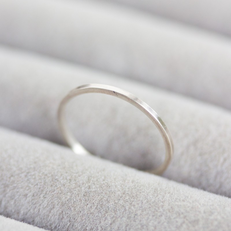 Simple square stackable ring - sterling silver or 9k gold