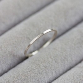Simple square stackable ring - sterling silver or 9k gold