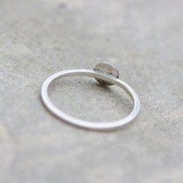 Initial ring with hand stamped capital letter - sterling silver, stackable
