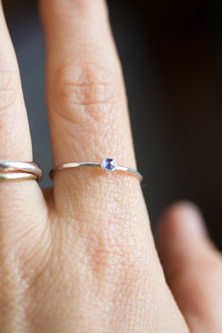 Iolite - skinny stackable ring Iolite - skinny stackable ring