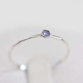 Iolite - skinny stackable ring
