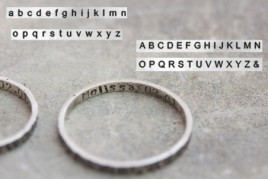 Textured ring with personalized inscription on the inside, 2, 3 or 4mm wide