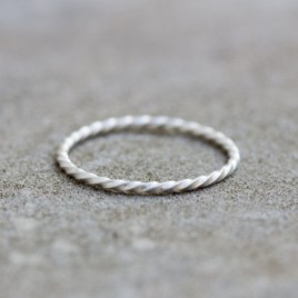 White Twist - sterling silver stackable ring