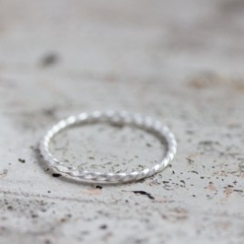 White Twist - sterling silver stackable ring