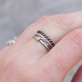 White Twist - sterling silver stackable ring