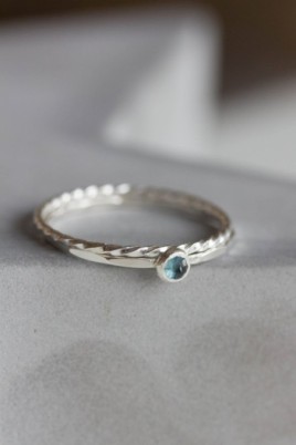 White Twist - sterling silver stackable ring