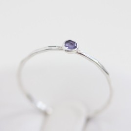 Iolite - skinny stackable ring