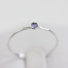 Iolite - skinny stackable ring
