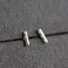 Twisted bar stud earrings - sterling silver