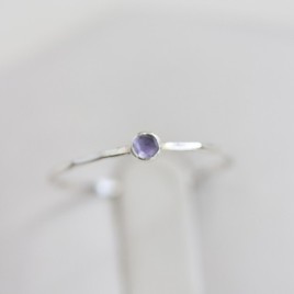 Iolite - skinny stackable ring